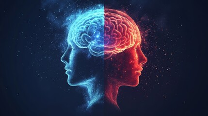 Growth mindset vs Fixed Mindset concept strategy for web banner. Infographic of human head with brain inside of positive and negative. Attitude and development. Soft skill improvement and motivation.