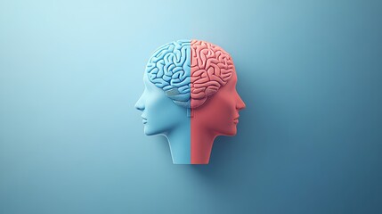 Growth mindset vs Fixed Mindset concept strategy for web banner. Infographic of human head with brain inside of positive and negative. Attitude and development. Soft skill improvement and motivation.
