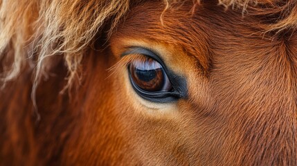 Close up of the Eye of a Wild Pony