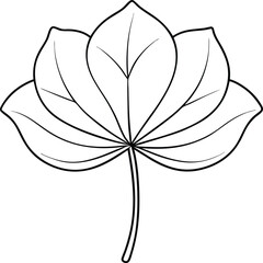 Lotus leaf line art icon, vector illustration on white background