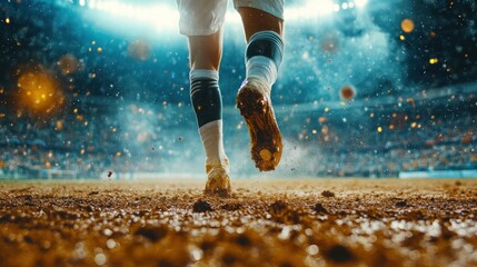 Soccer Player Running on a Field