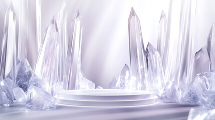 Crystal Cave Display with White Platform