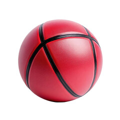 Fototapeta premium A vibrant red basketball with black lines, perfect for sports-themed designs and promotional materials.