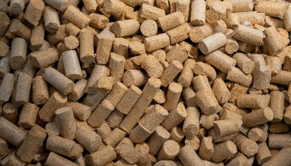 Renewable Energy Source: Textured Background of Wood Briquettes for Efficient Heating