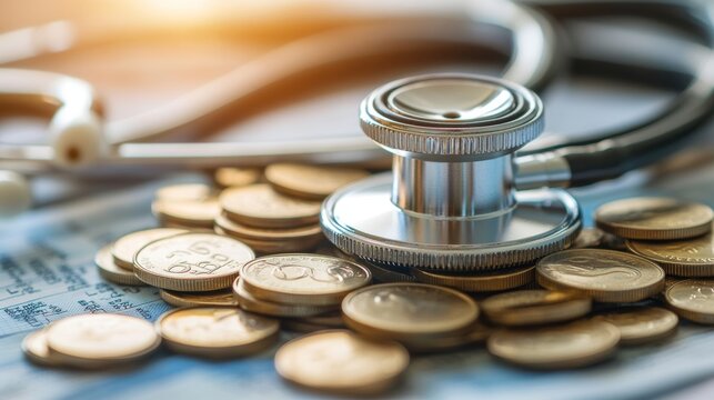 Health care insurance is smart financial decision as it not only saves money on medical expenses but also ensures access to quality care and health management with symbol of stethoscope. investment.
