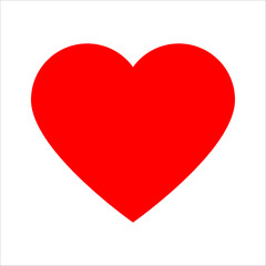 A red heart on a pure white background