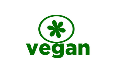 vegan text on top flower green in a circle