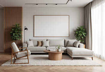 Scandinavian livingroom Background. Contemporary Interior Design