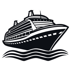 
Ocean Liner Vector Design Cruise Ship Silhouette