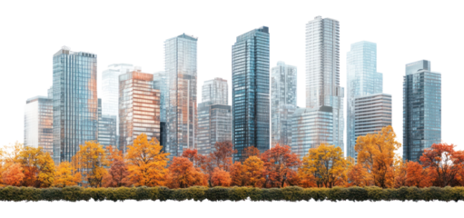 PNG Realistic modern cityscape architecture buildings skyscrapers.