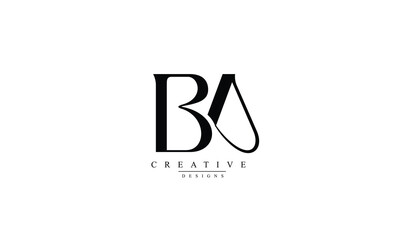 Alphabet letters Initials Monogram logo BA AB B A