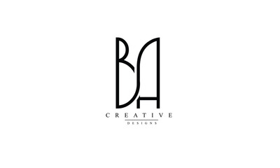 Alphabet letters Initials Monogram logo BA AB B A