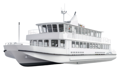 PNG Modern white passenger ferry