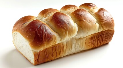 An isolated bread is presented on a clean and pure white background. The bread has a golden - brown crust that gives it an inviting look. There might be some visible texture on the surface, perhaps fr