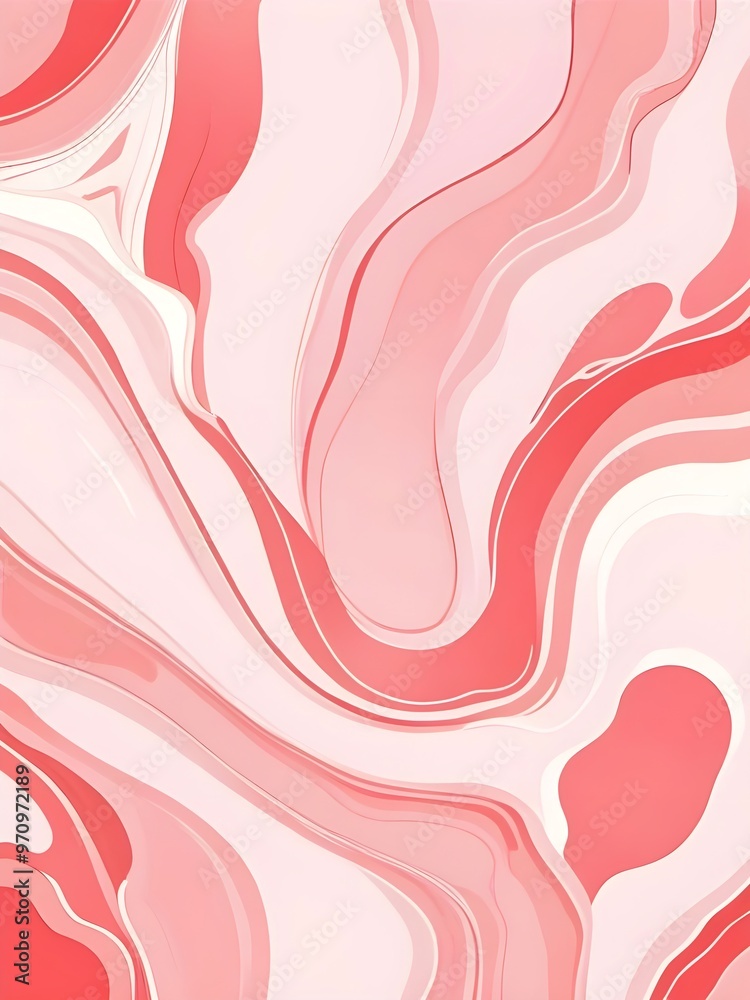 Canvas Prints Abstract Pink and White Marble Swirls