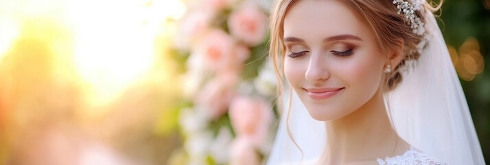 wonderful couple getting married. Beautiful bride and chic groom. Careful attention.