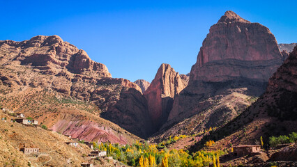 The landscape of Taghia Gorge in Morocco