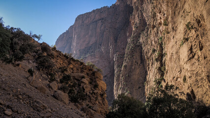 The landscape of Taghia Gorge in Morocco