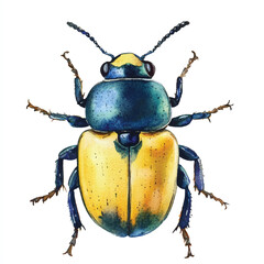cute Beetle watercolor clipart illustration isolated