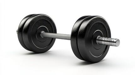 Weightlifting barbell clipart, element, 3D illustration, realistic, isolated on white background