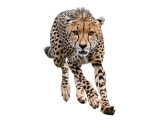 Fototapeta premium Realistic Cheetah image on transparent background. Ai generated.