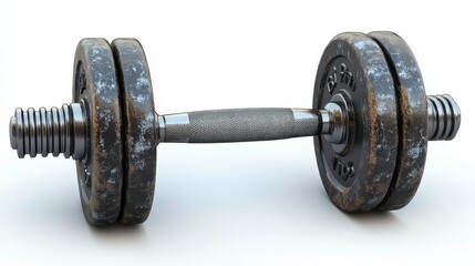 Fototapeta premium Dumbbells clipart, element, 3D illustration, realistic, isolated on white background