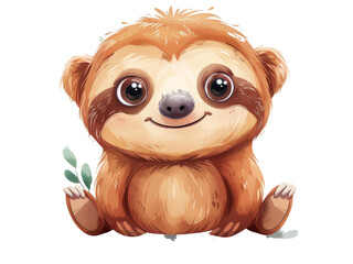 Cute sloth cartoon. Ai generated.