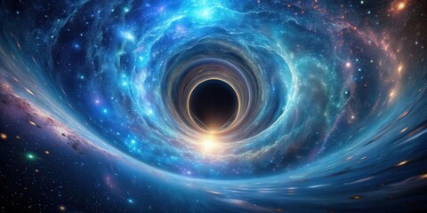 Obraz premium Exploration of a wormhole in space , wormhole, exploration, space, science fiction, futuristic, technology, galaxy
