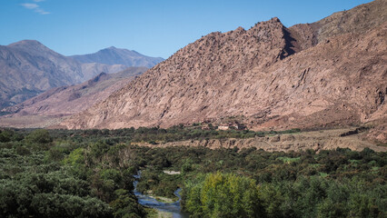 The landscape of Tizi n'Test in Morocco after 2023 earthquake