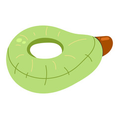 Inflatable floating ring for swimming. Beach rubber lifebuoy for pool. Summer lifesaver, rescue tube. Flat vector illustration isolated on white background