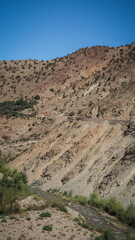 The landscape of Tizi n'Test in Morocco after 2023 earthquake