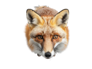 Realistic Fox image on transparent background. Ai generated.