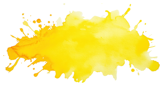 PNG  PNG  Vibrant yellow watercolor splash art