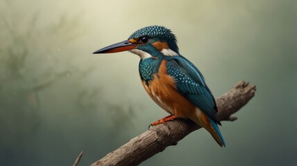 Obraz premium Kingfisher perched on a branch