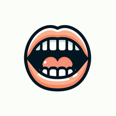 Naklejka premium Stylish cartoon open mouth illustration with bold colors and fun design