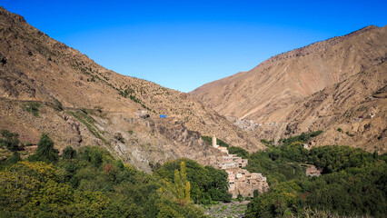 The landscape of Imlil Valley in Morocco