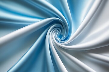 Obraz premium Luminous gradient blue and white silk fabric