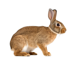 Fototapeta premium Realistic rabbit image on transparent background. Ai generated.