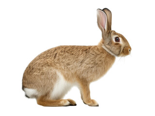 Fototapeta premium Realistic Rabbit image on transparent background. Ai generated.