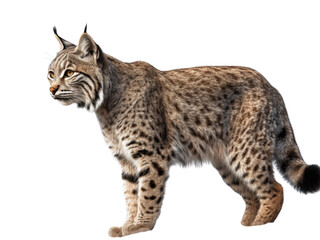 Realistic lynx image on transparent background. Ai generated.