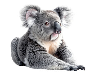 Realistic Koala image on transparent background. Ai generated.