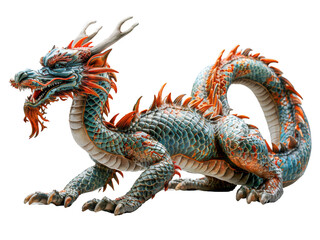 Obraz premium Realistic Dragon image on transparent background. Ai generated.
