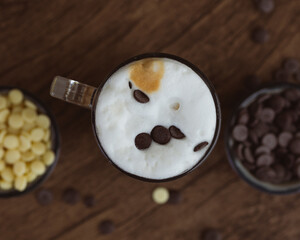 hot chocolate  top view 