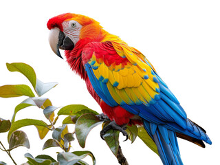Obraz premium Realistic Parrot image on transparent background. Ai generated.