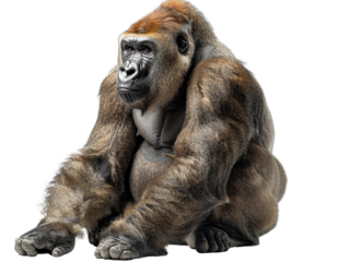 Realistic Realistic gorilla image on transparent background. Ai generated. image on transparent background. Ai generated.