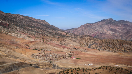 The landscape of Ait Bouguemez Valley in Morocco