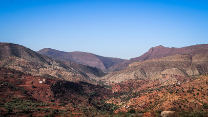 The landscape of Ait Bouguemez Valley in Morocco