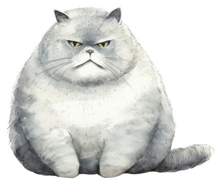 PNG Chubby cat sketch drawing cartoon.