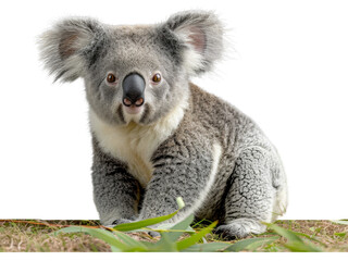 Realistic koala image on transparent background. Ai generated.