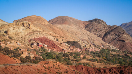 The landscape of Ait Bouguemez Valley in Morocco © Jakub
